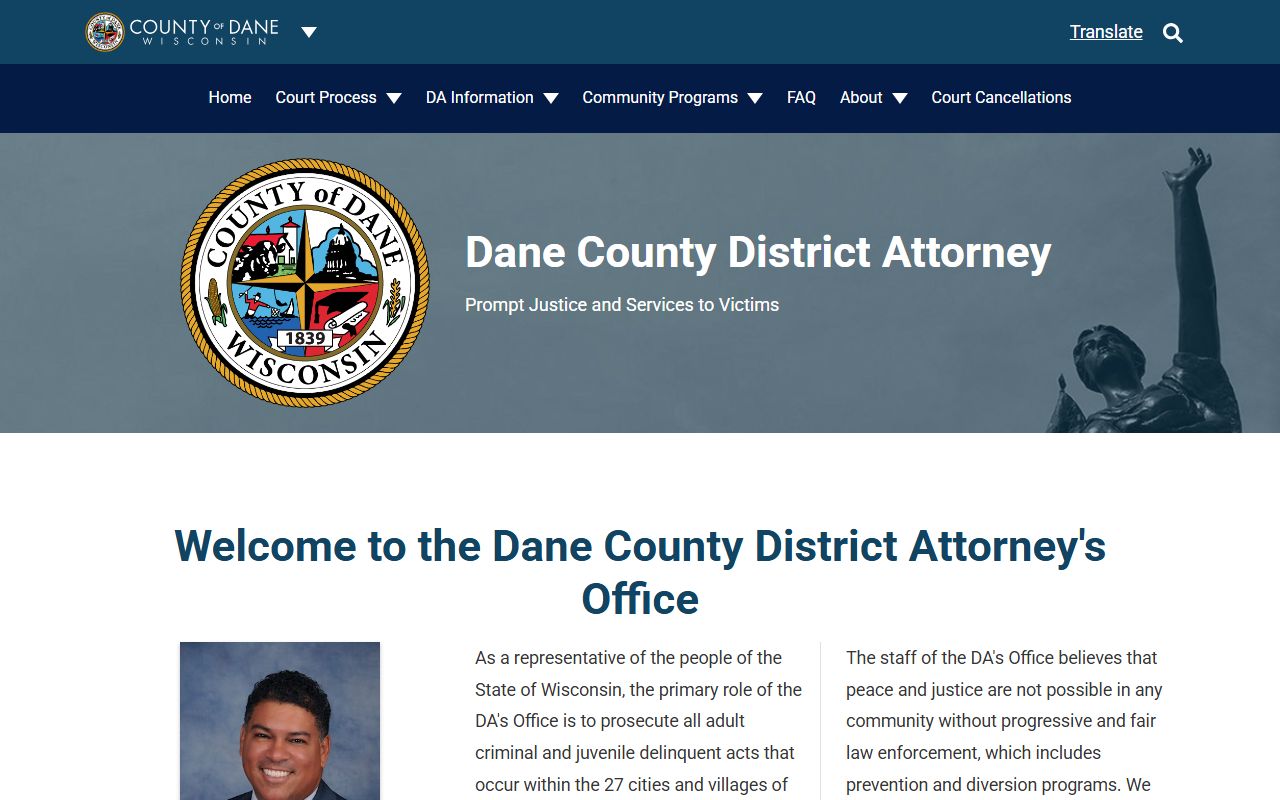 Dane County arrest records District Attorney homepage
