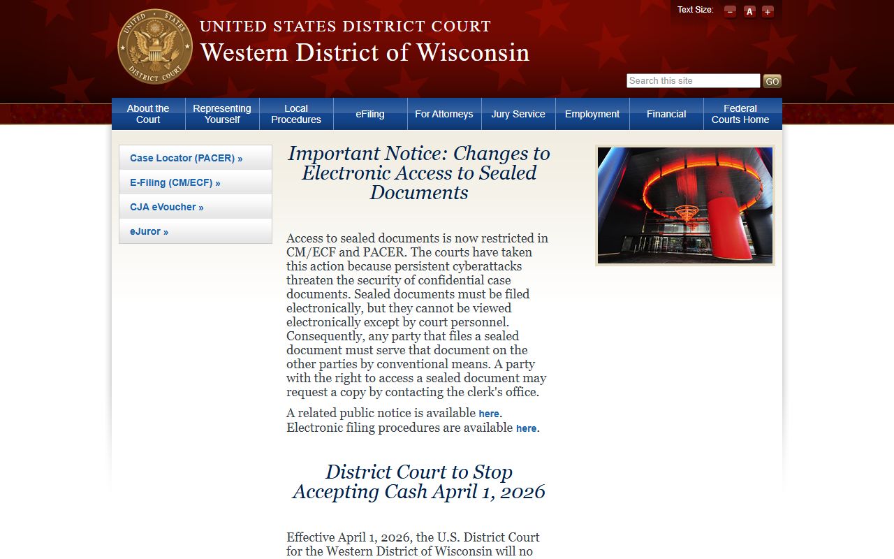 Dane County Court Records federal district court Madison location and judges
