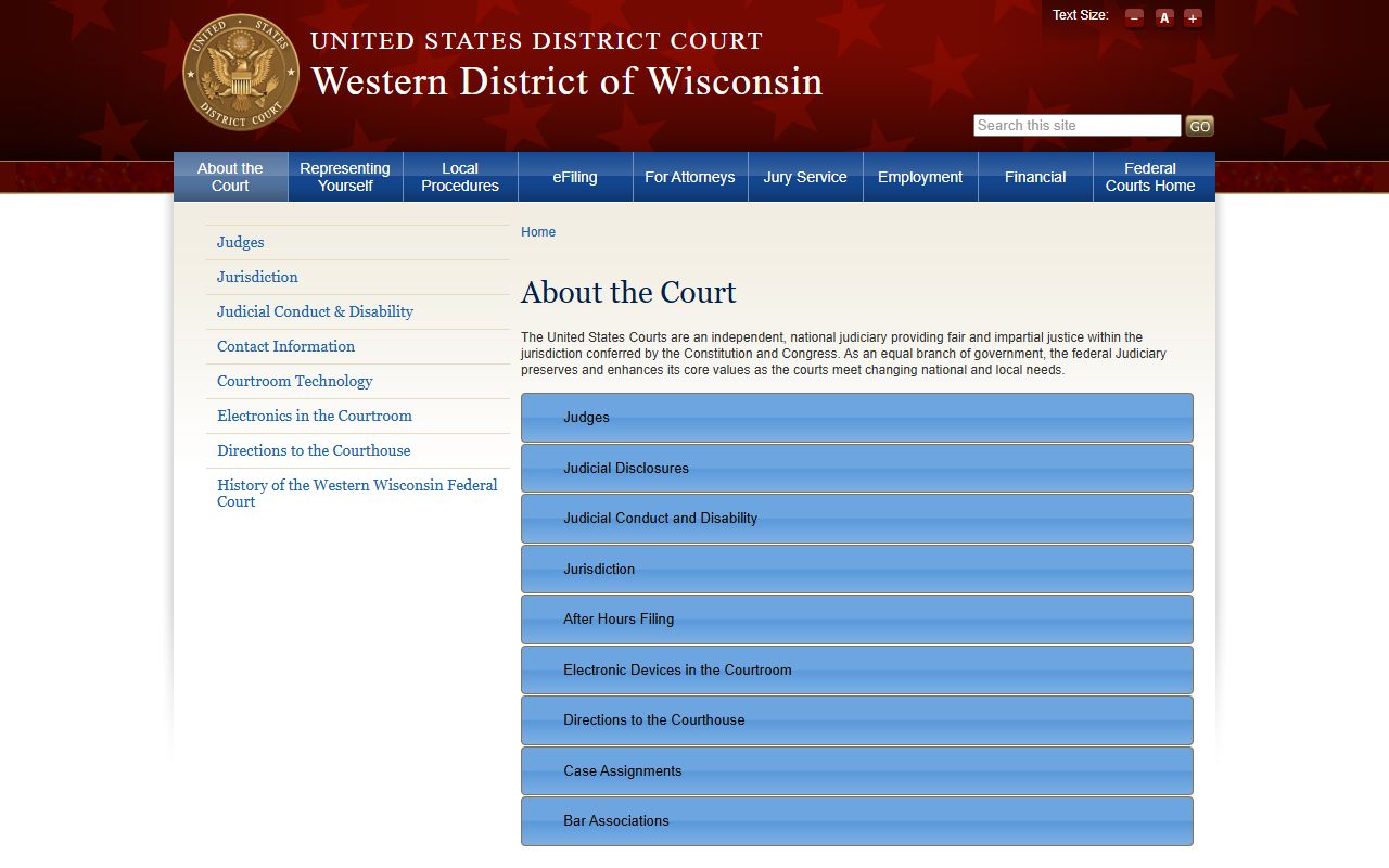 Dane County Circuit Court Western District of Wisconsin federal court information