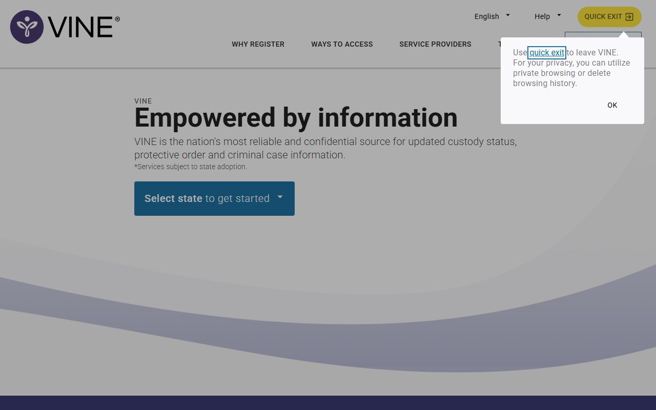 Dane County released inmates VINELink victim notification portal